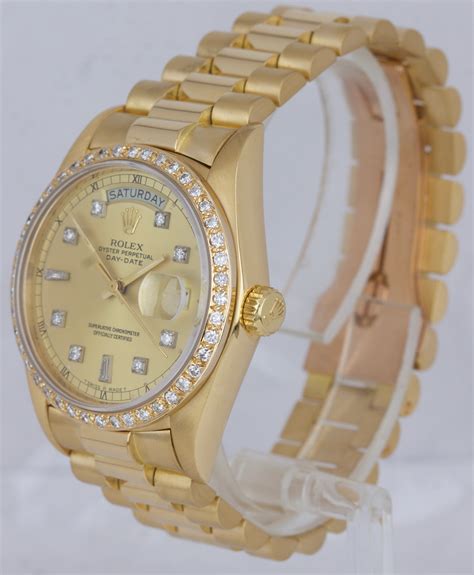 18k gold rolex day date|rolex day date 36mm gold.